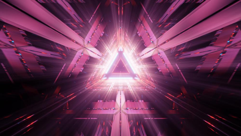 Neon Triangular Refract wallpaper