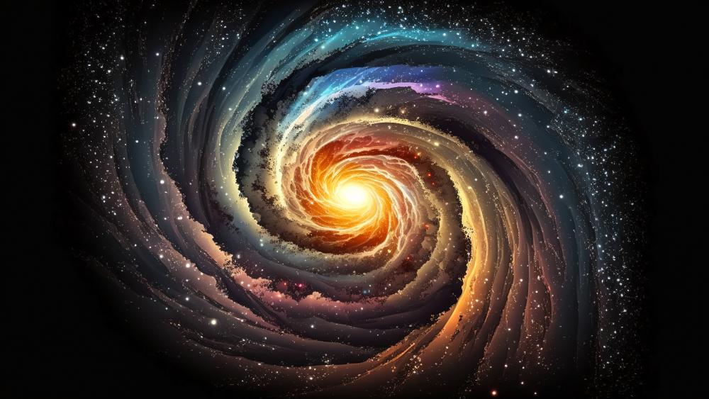 Spiral Galaxy in Vivid Colors wallpaper