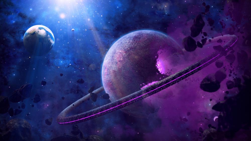 Galactic Explosion in Purple Hues wallpaper