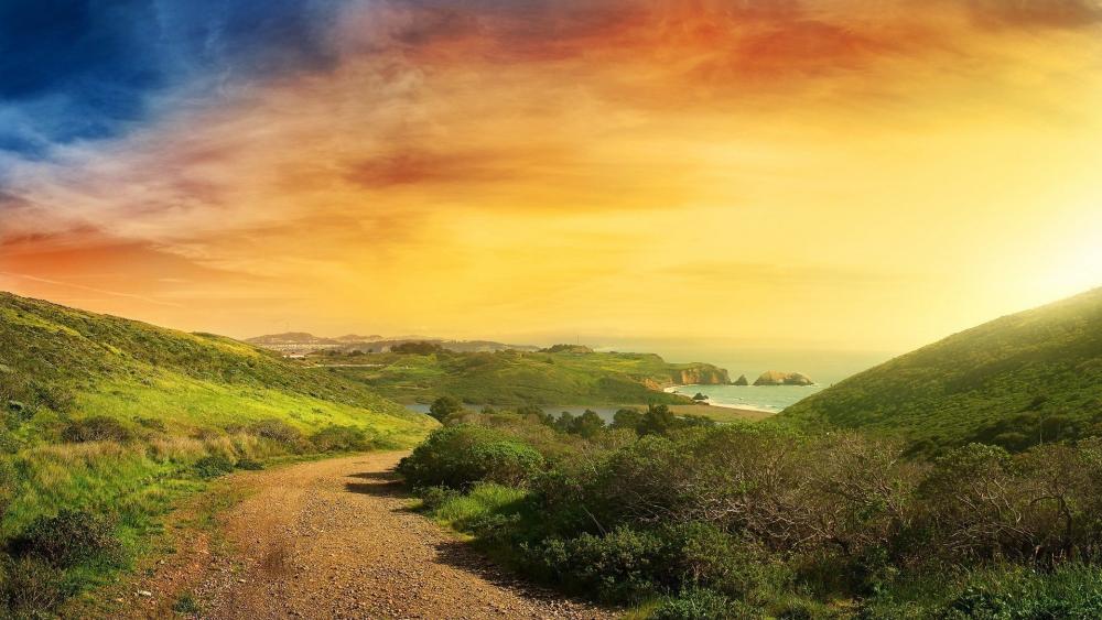 Serenity of Nature at Sunset wallpaper