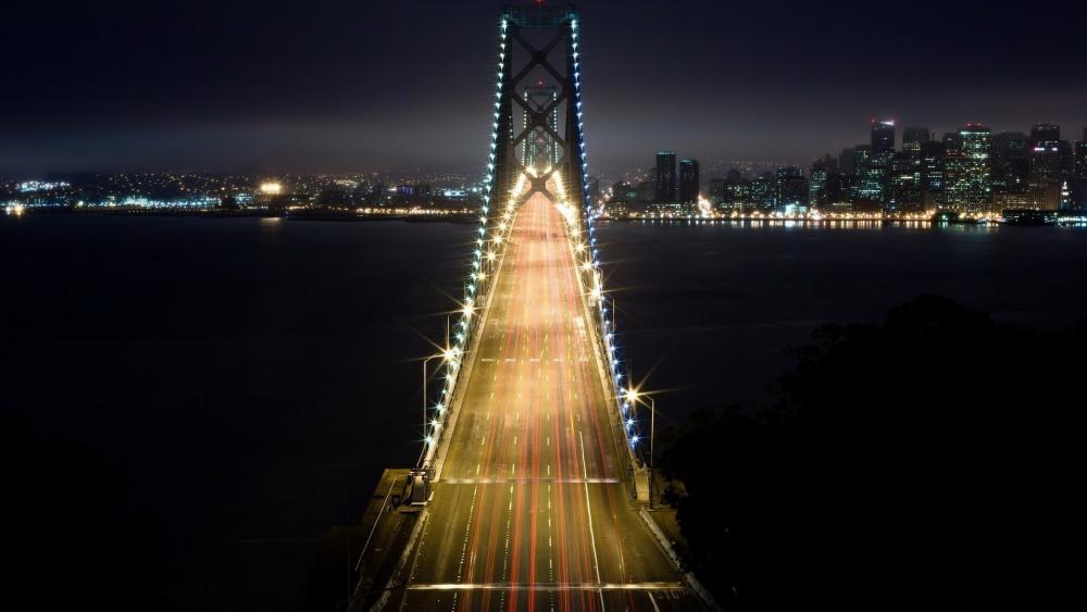 San Francisco Bridge by night wallpaper