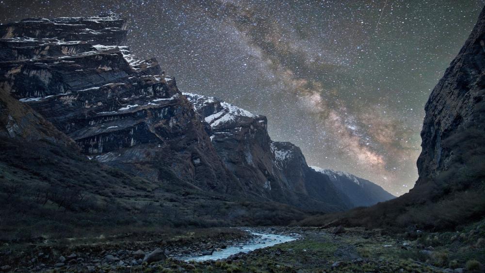 Milky Way over the Himalayas wallpaper