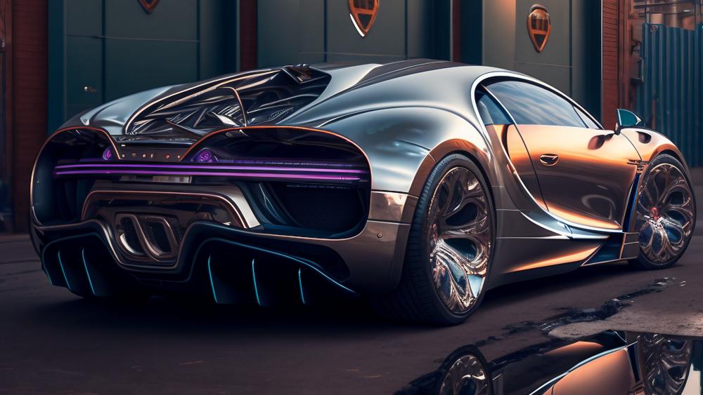 Bugatti Chiron in the year 2050 wallpaper