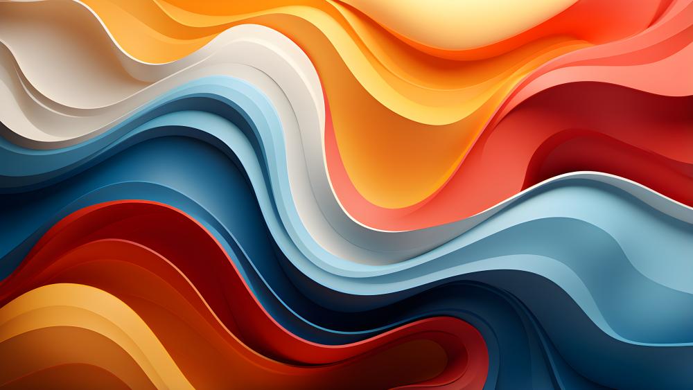 Vibrant Waves of Colorful Elegance wallpaper