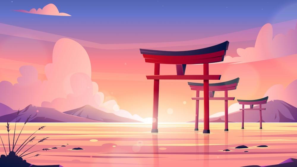 Japanese anime landscape wallpaper