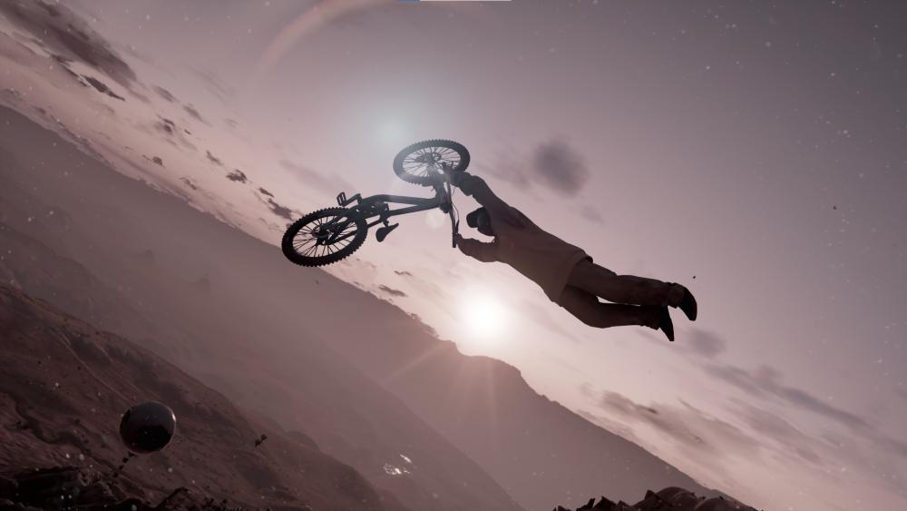 Bike flying wallpaper