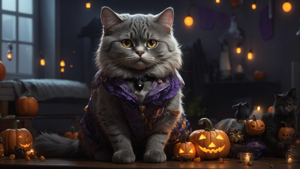 Halloween cat wallpaper