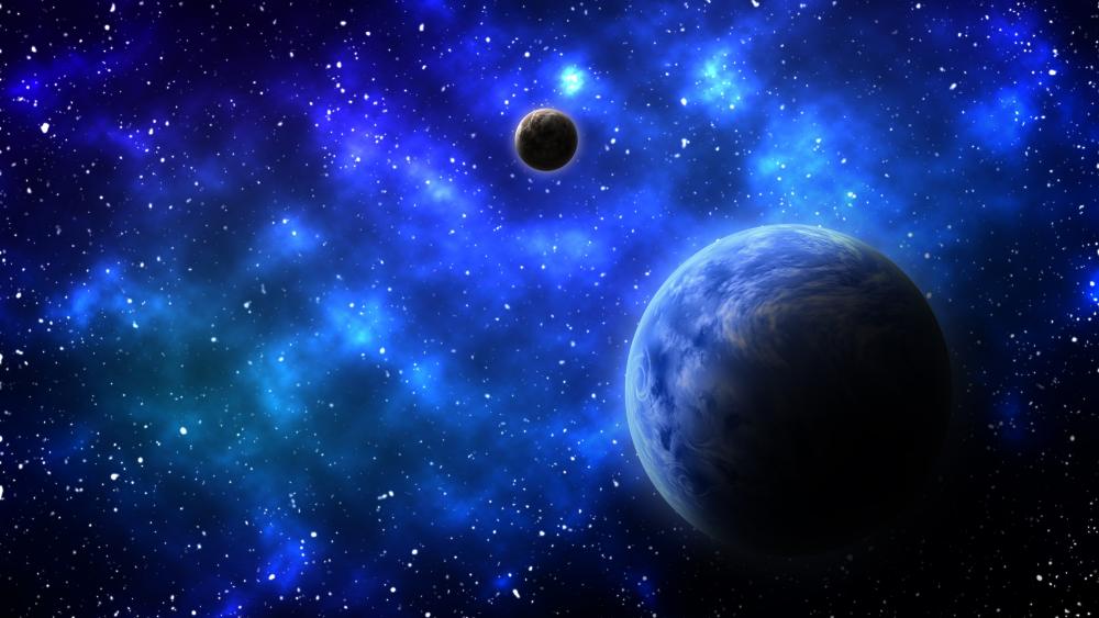 3d-render-space-background-with-abstract-planets-nebula wallpaper