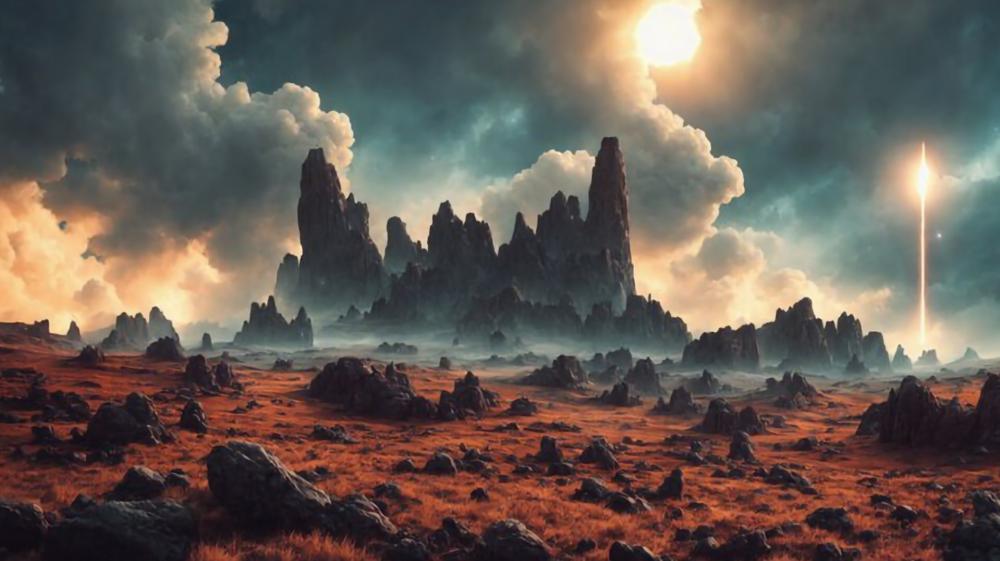 Mystical Highlands Under Ominous Skies wallpaper