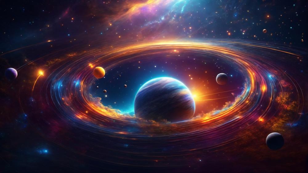 Cosmic Dance of Planets and Stars wallpaper