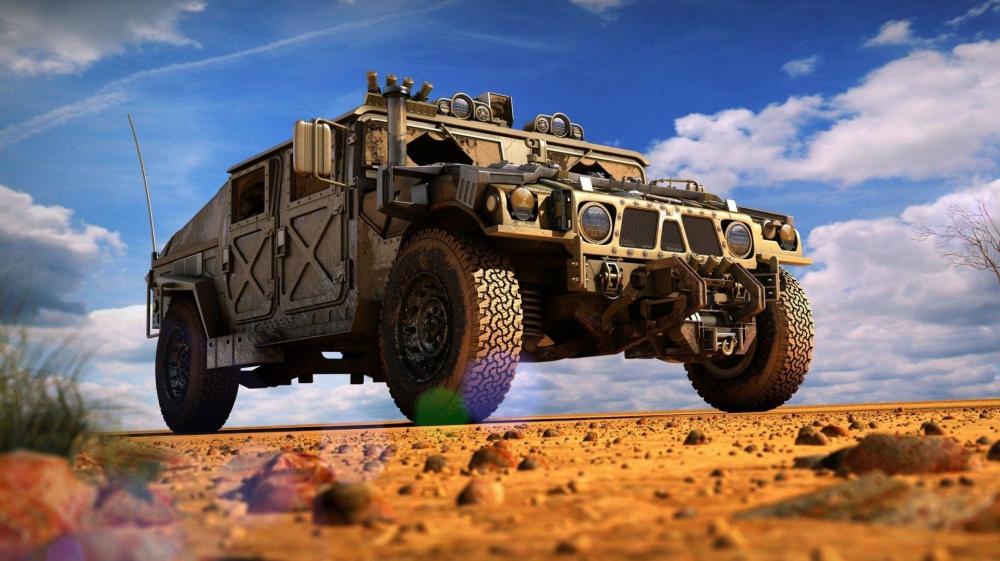 Rugged Military Hummer Vehicle on Desert Terrain wallpaper