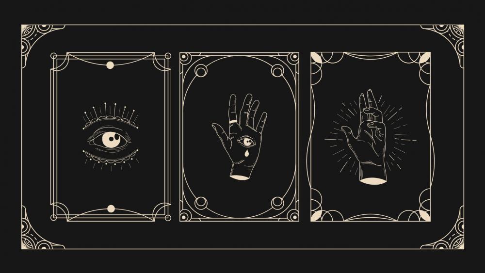 Tarot Cards - Mystic Symbols Triptych Wallpaper wallpaper
