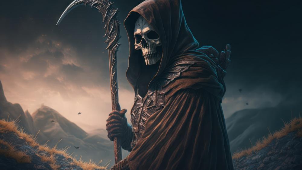 Grim Reaper's Twilight Vigil wallpaper
