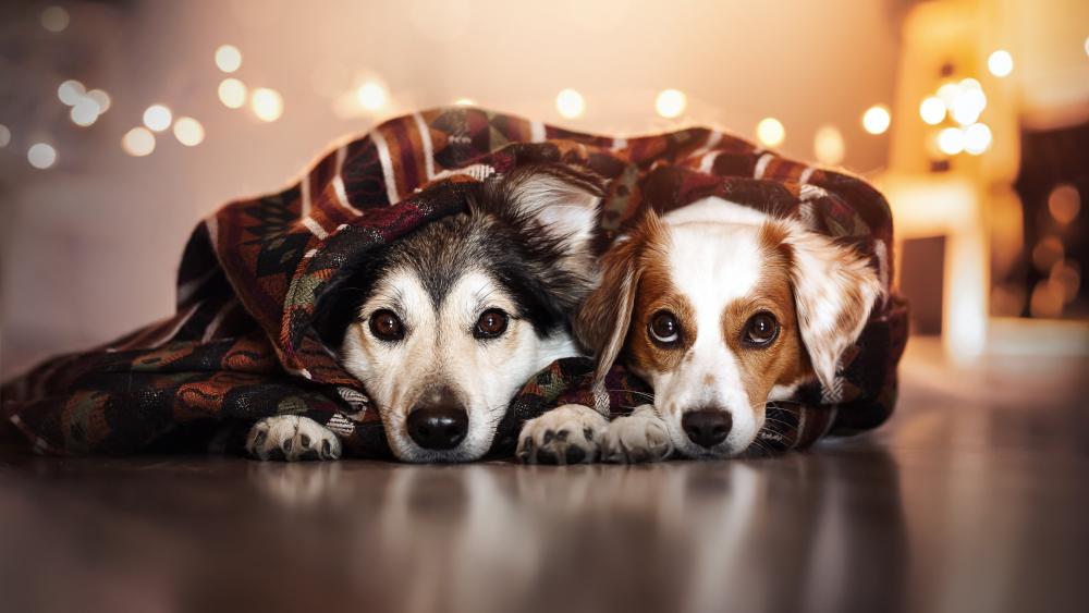 Snuggly Canine Companions wallpaper