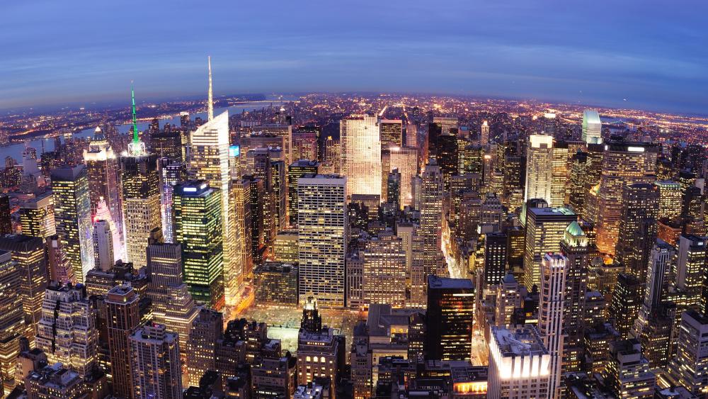 Dazzling Manhattan Panorama wallpaper