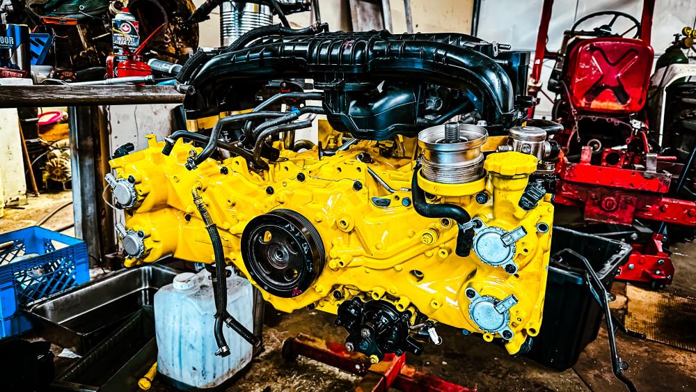 FA20DIT Engine in yellow wallpaper