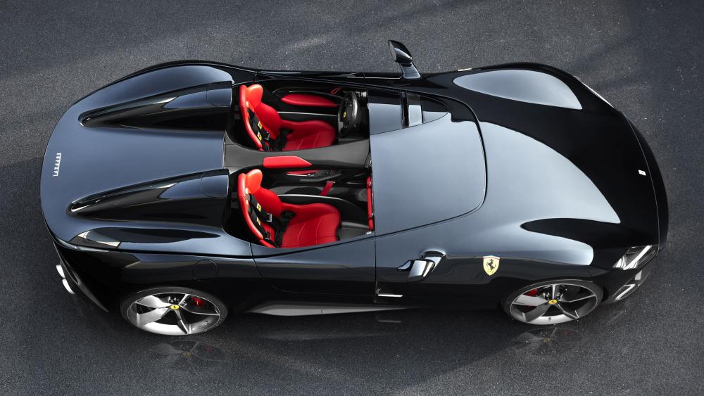 Sleek Black Ferrari Monza Sports Car wallpaper