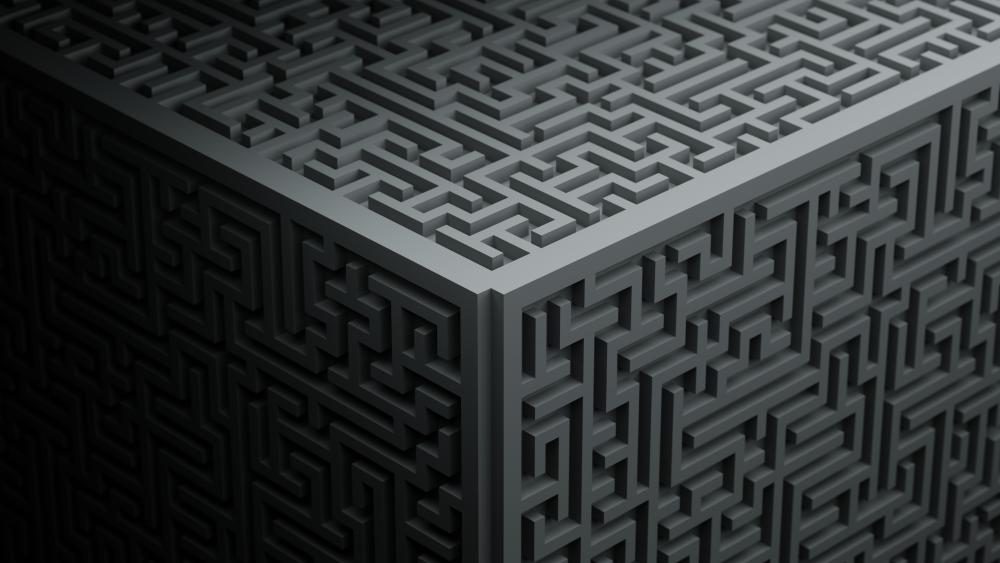 Intricate Maze Cube Design wallpaper