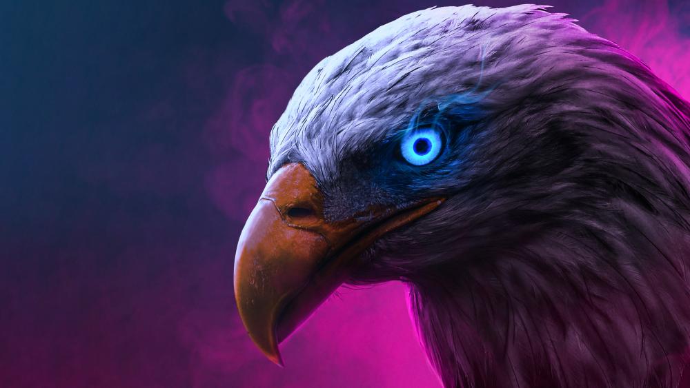 Majestic Eagle in Neon Glow wallpaper