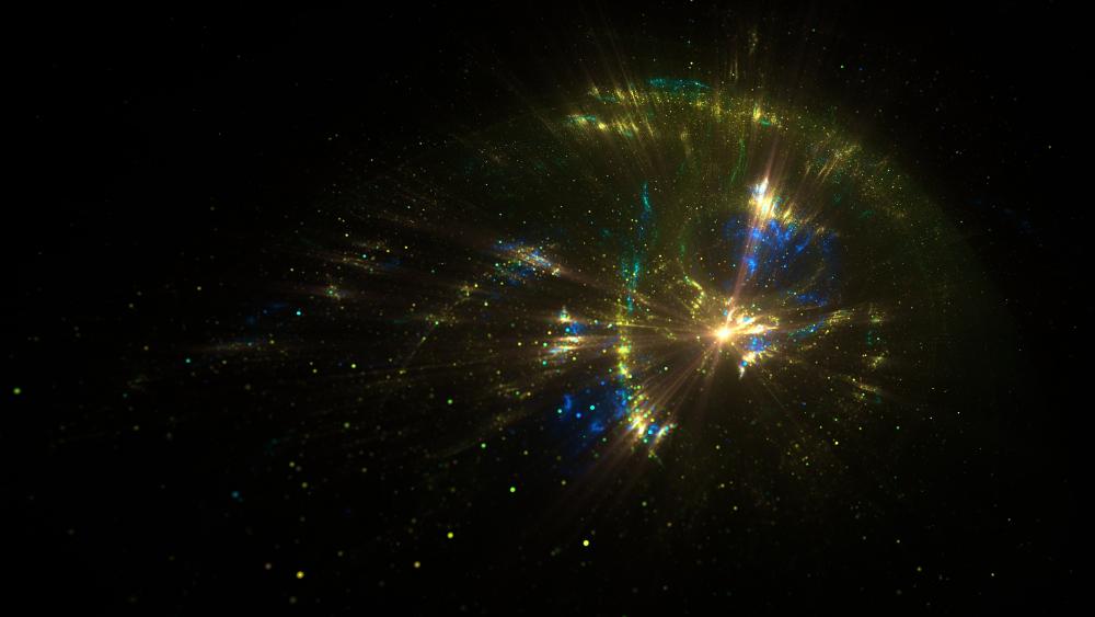 Ethereal Cosmic Fireworks Display wallpaper