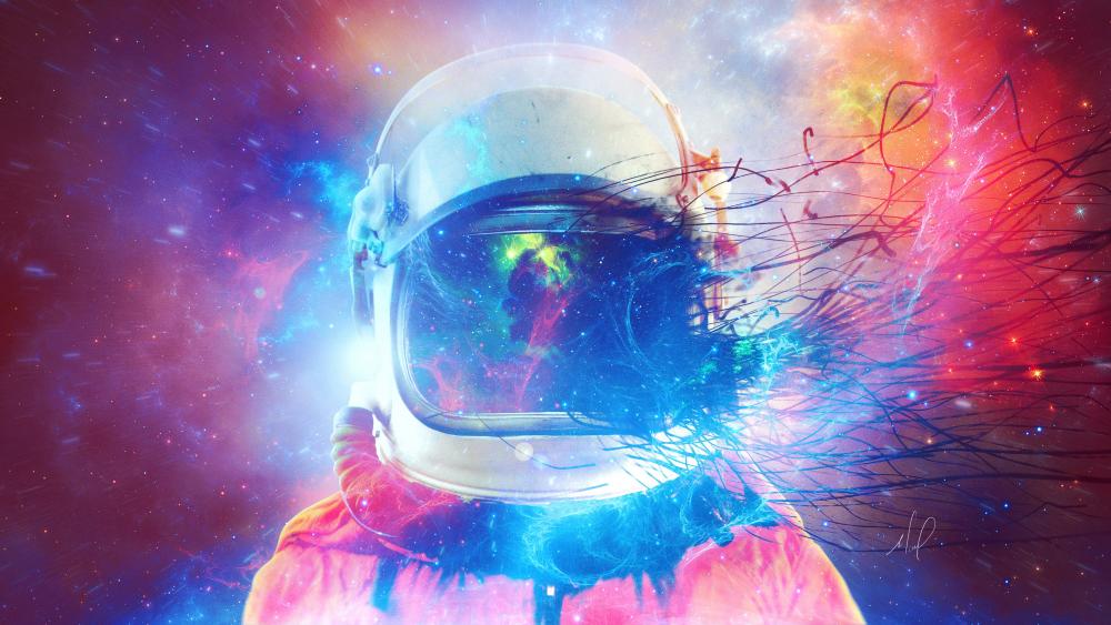 Astronaut Amidst Cosmic Splendor wallpaper