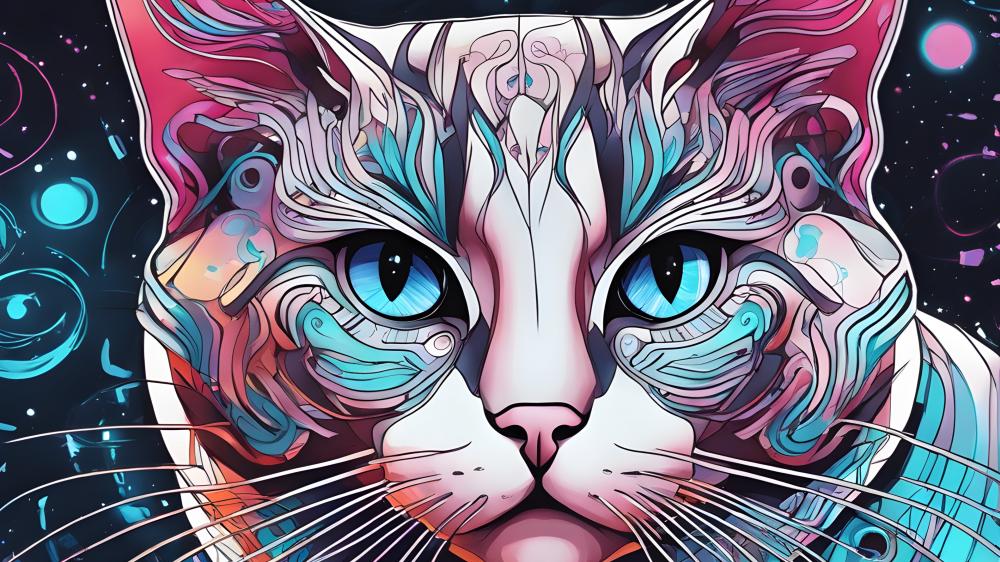 Cosmic Cat Vision wallpaper