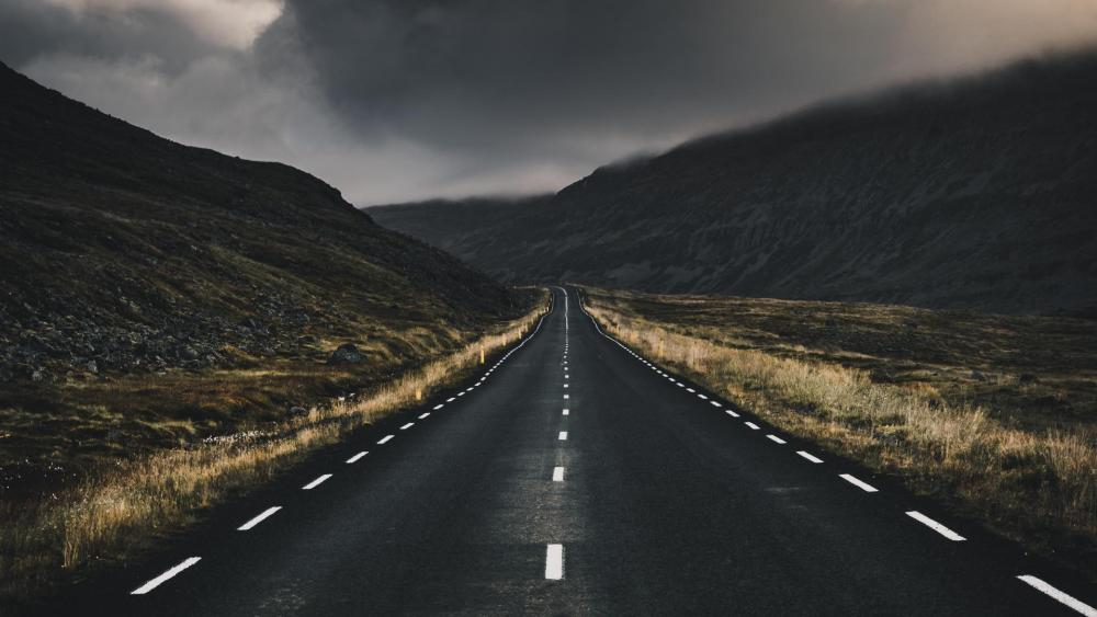 Mysterious Journey Down an Endless Road wallpaper