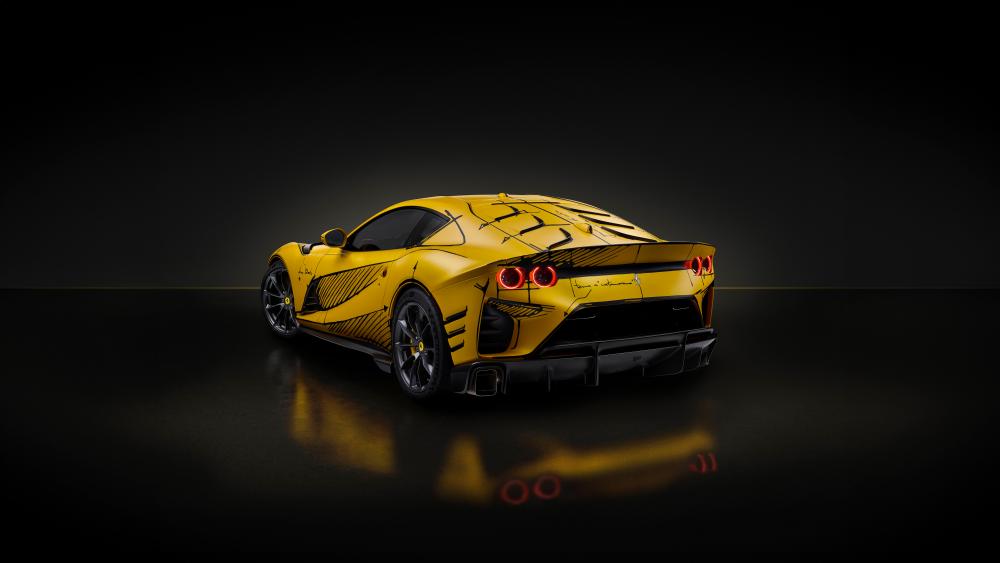 Sleek Yellow Sports Car Exuding Luxury and Speed wallpaper