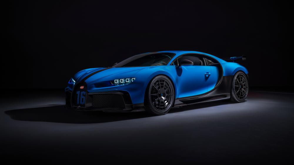 Sleek Blue Bugatti Chiron Pur Sport Supercar Elegance wallpaper