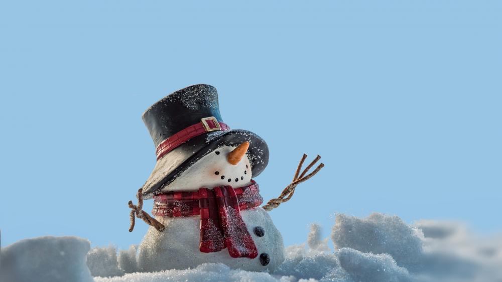 Winter's Charming Snowman Buddy wallpaper