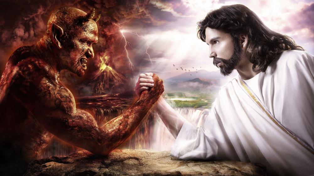 Jesus vs Devil wallpaper