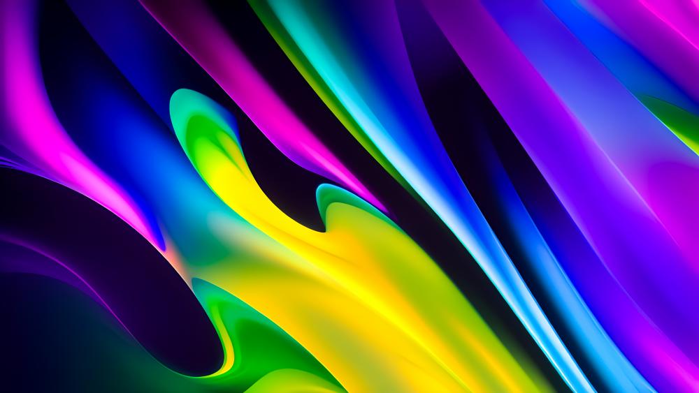 Vibrant Abstract Color Waves wallpaper