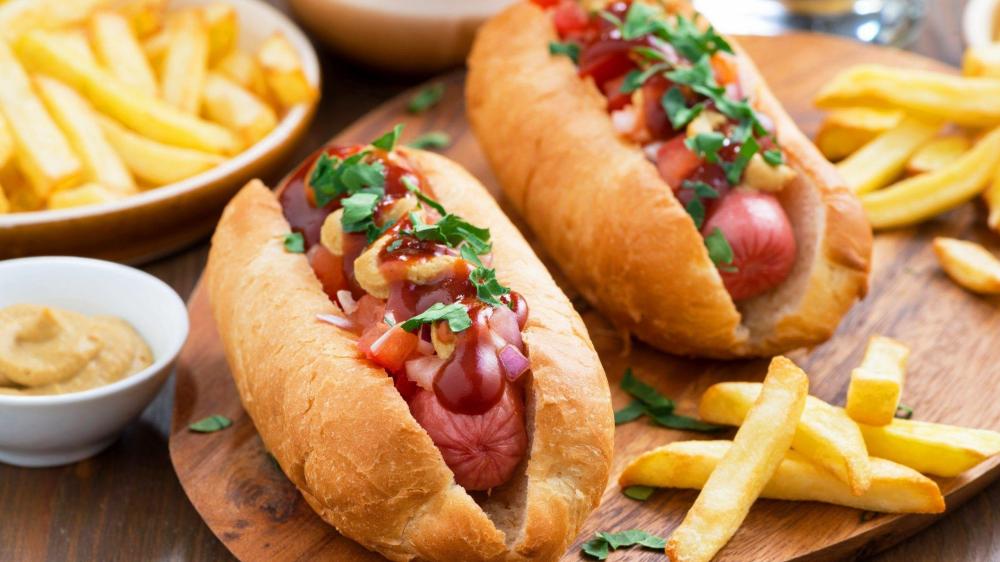 Gourmet Hot Dogs Delight wallpaper
