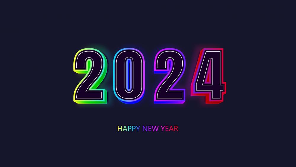 Vibrant 2024 New Year Celebration wallpaper