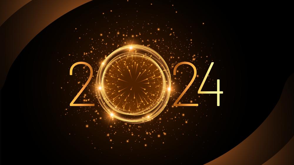 Glowing 2024 New Year Celebration wallpaper