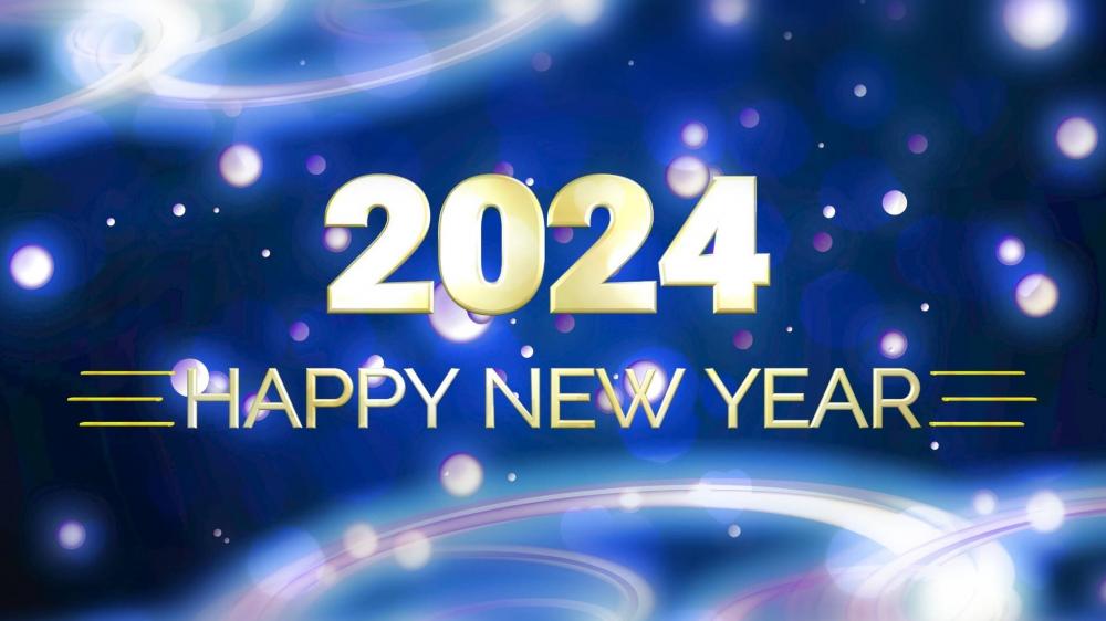 Glowing 2024 New Year Celebration wallpaper