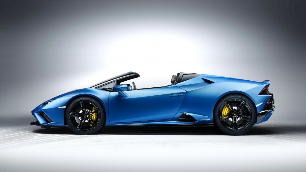 Sleek Blue Lamborghini Huracan EVO RWD Spyder Supercar Majesty wallpaper