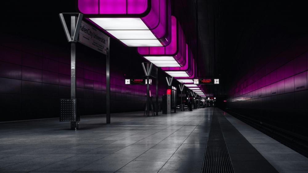 Futuristic Metro Station Glow wallpaper