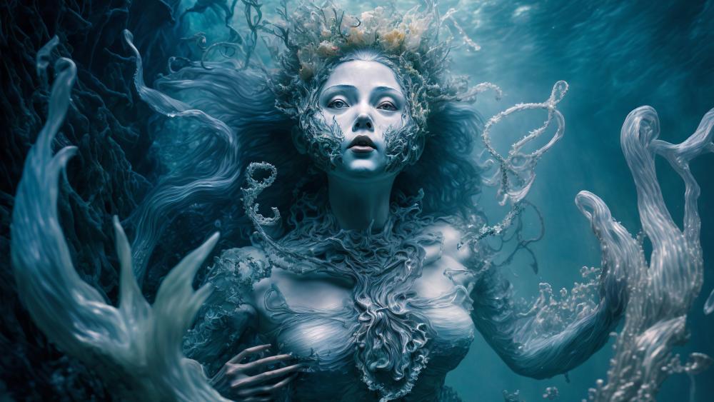 Mystical Depths: Enchanting Siren Serenade wallpaper