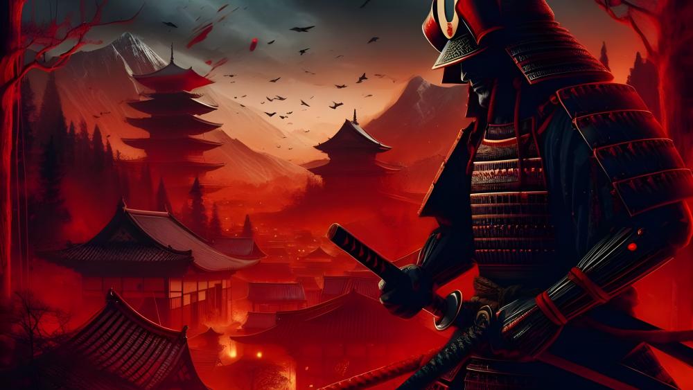Samurai Warrior at Dusk wallpaper
