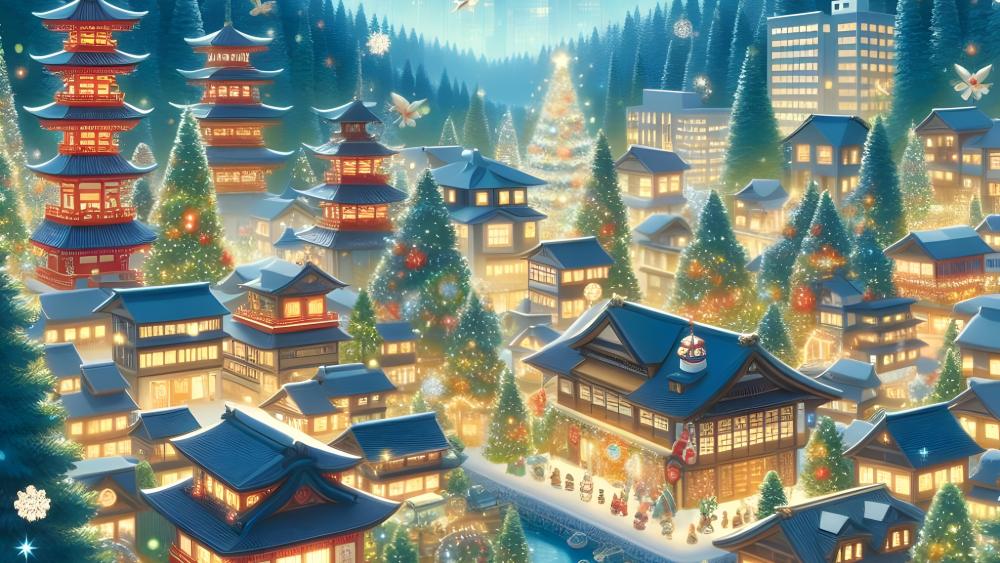 Enchanted Winter Village Festivities wallpaper