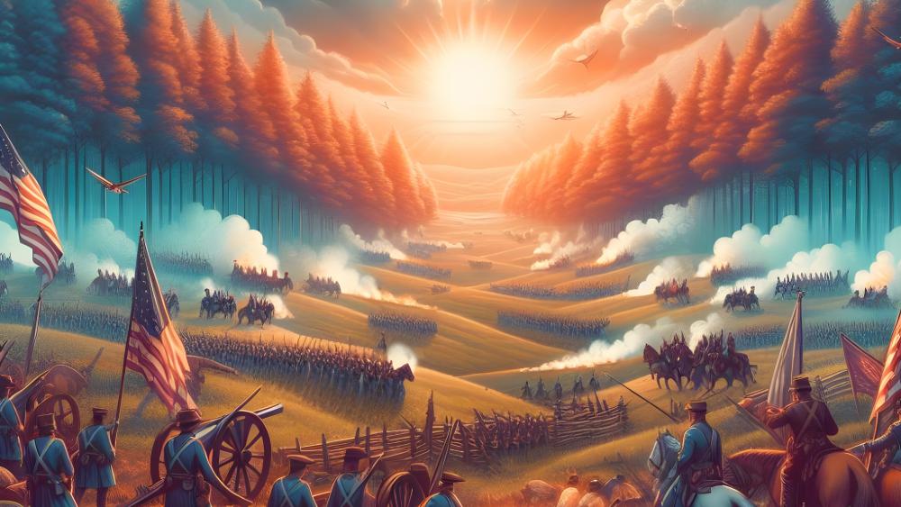 Colorful Civil War Battlefield wallpaper