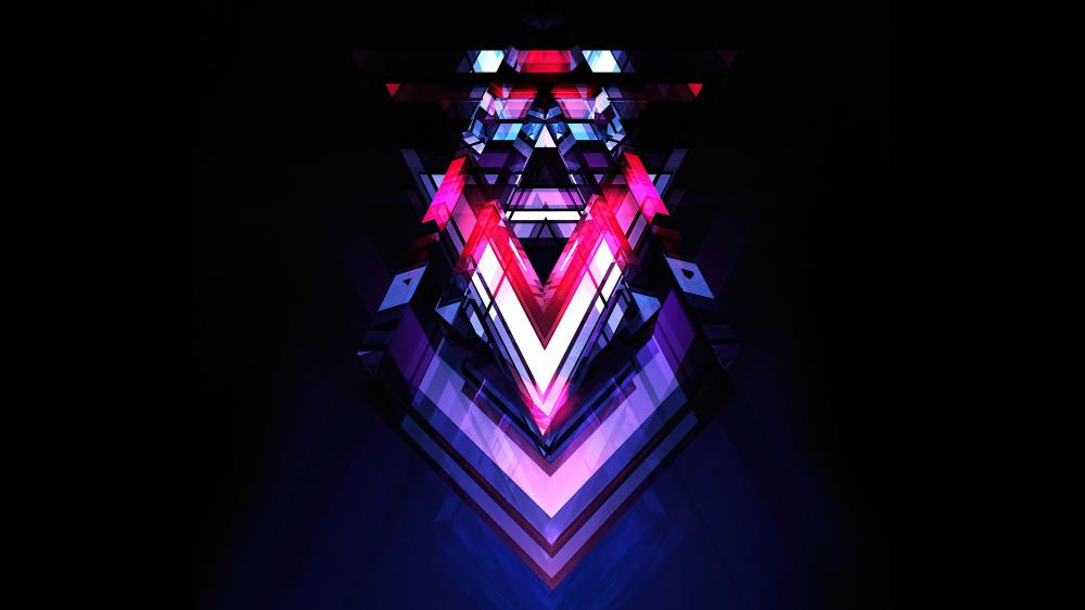 Abstract Geometric Neon Depths wallpaper
