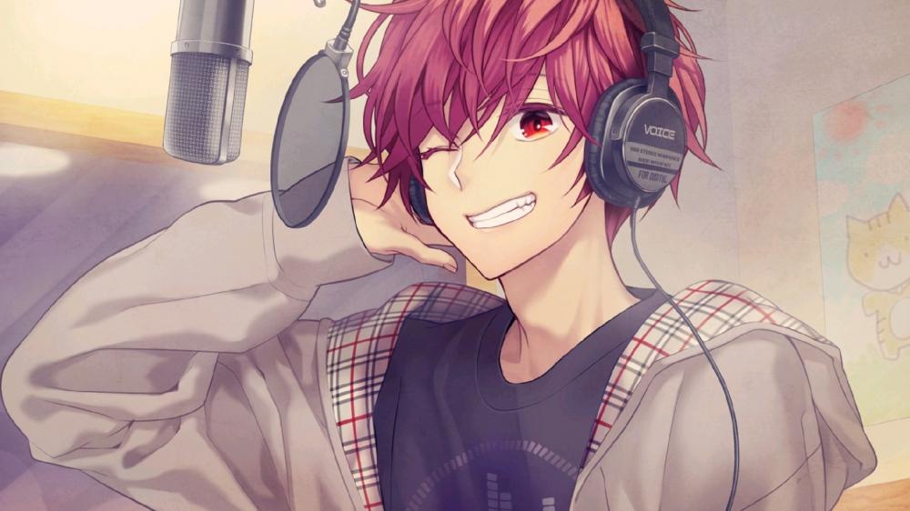 Smiling Anime DJ in Studio wallpaper