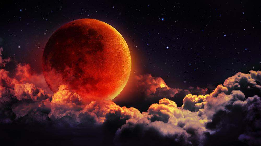 Crimson Lunar Fantasy wallpaper