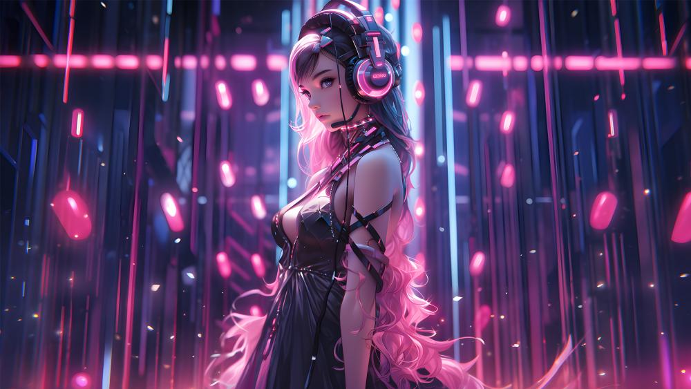 Cyberpunk Beats Goddess wallpaper
