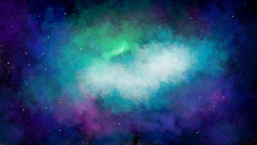 Cosmic Dreamscape in Vivid Colors wallpaper