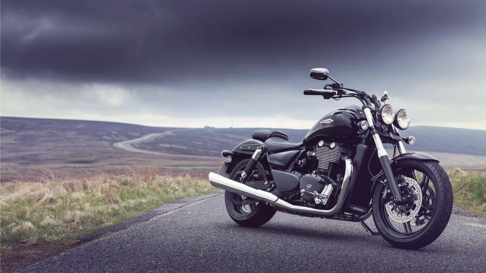 Motorcycle Majesty on a Lonely Road wallpaper