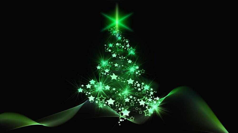 Glowing Emerald Christmas Tree wallpaper