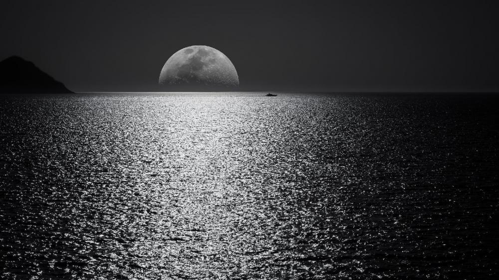 Moonlit Ocean Serenity wallpaper